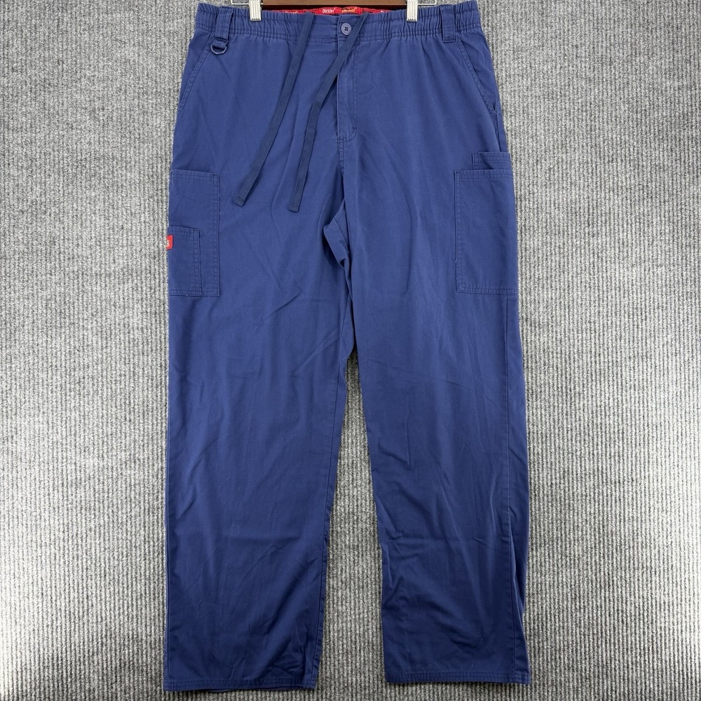 Dickies EDS Signature 81006 Navy Scrub Pants Large Drawstring Cargo Utility